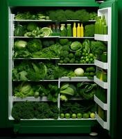 verdure fresco broccoli cucina crudo cibo dieta lattuga frigorifero vegetariano salutare verde frigo foto