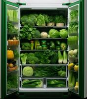 frigo frigorifero salutare broccoli dieta cibo cucina vegetariano fresco verde foto