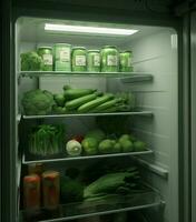 dieta cibo verde frigorifero salutare vegetariano fresco cucina frigo broccoli foto