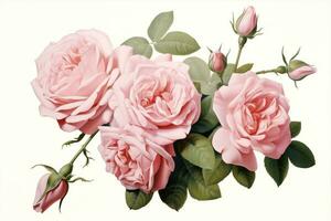 bellezza Vintage ▾ acquerello rosa fiori rosa natura design petalo illustrazione floreale foto