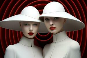 moda colorato rosso lungo rossetto attraente arte bellezza modello pelle bianca cappello nero donne foto