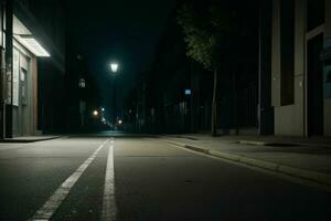 vuoto spazio su il strada su il notte. sfondo. ai generativo professionista foto