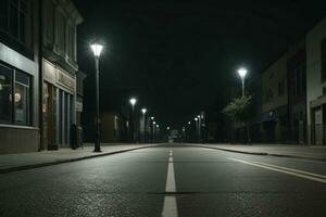 vuoto spazio su il strada su il notte. sfondo. ai generativo professionista foto