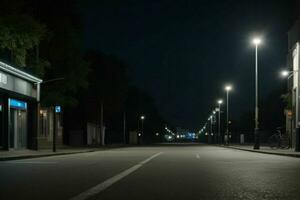 vuoto spazio su il strada su il notte. sfondo. ai generativo professionista foto