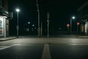 vuoto spazio su il strada su il notte. sfondo. ai generativo professionista foto