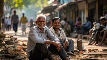 ritratto di incognite indiano persone a il strada biker, Rajasthan, India. foto