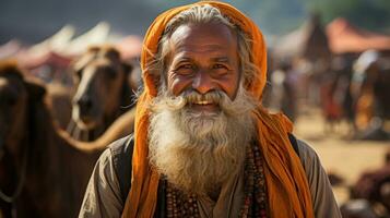 sadhu nel pushkar, Rajasthan, India. foto