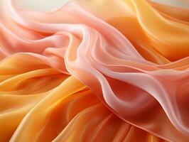 fluente tessuti astratto arancia giallo e rosa swirly sfondo ai generativo foto