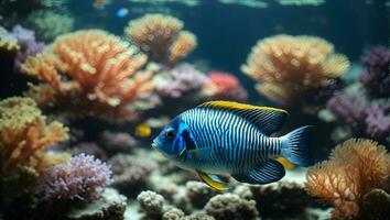 foto mare tropicale acquario corallo pesce. ai generato