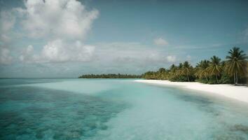 meraviglioso laguna in giro un' Maldive isola. ai generato foto