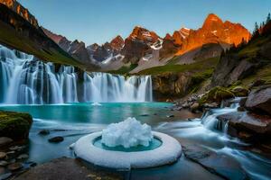 il cascate nel il montagne siamo Bellissima. ai-generato foto