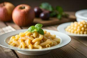 maccheroni e formaggio nel un' ciotola. ai-generato foto