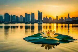 il città orizzonte nel dubai, unito arabo emirati. ai-generato foto