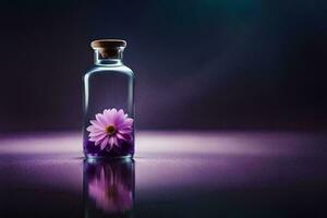 foto sfondo fiore, viola, bottiglia, viola, viola fiore, viola fiore nel un' bottiglia. ai-generato