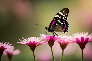 farfalla su rosa fiori, fiori, natura, natura sfondo, natura sfondo, natura sfondo. ai-generato foto