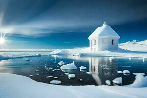 foto sfondo il cielo, neve, Ghiaccio, acqua, il sole, il cielo, il sole. ai-generato