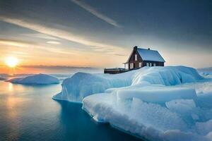 il Casa su il iceberg. ai-generato foto