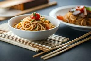 Cinese cibo è un' grande modo per ottenere il tuo bambini per mangiare loro verdure. ai-generato foto