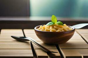 maccheroni e formaggio nel un' ciotola. ai-generato foto