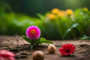 foto sfondo il fiori, il erba, il fiori, il fiori, il fiori, il fiori. ai-generato