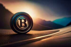 il BTC logo su un' auto Pannello. ai-generato foto