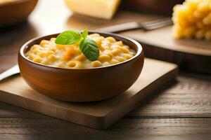 maccheroni e formaggio nel un' ciotola. ai-generato foto