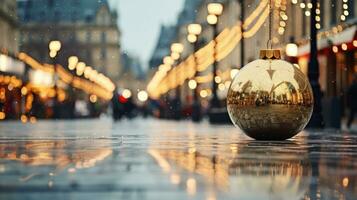 Natale decorazioni su città strada foto