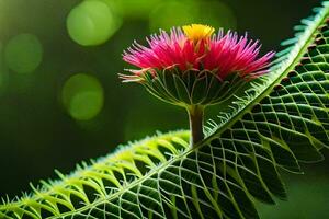 un' rosa fiore è in crescita su un' verde pianta. ai-generato foto