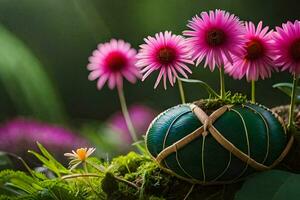 foto sfondo il fiori, il erba, il verde, il fiori, il verde, il fiori. ai-generato