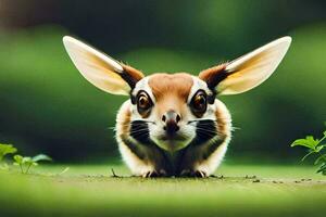 un' piccolo animale con grande orecchie e grande occhi. ai-generato foto
