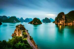 il strada per ah lungo baia, Vietnam. ai-generato foto