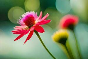 un' rosa fiore con un' verde sfondo. ai-generato foto