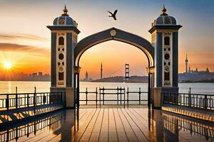 il d'oro cancello di Istanbul. ai-generato foto