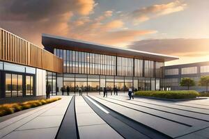 il nuovo edificio volontà essere collocato su il città universitaria di il Università di Calgary. ai-generato foto