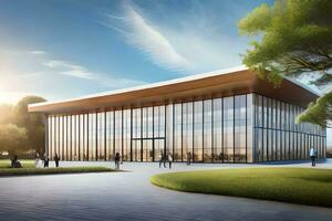 il nuovo edificio volontà essere collocato su il città universitaria di il Università di Chicago. ai-generato foto