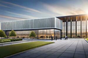 il nuovo edificio volontà essere collocato su il città universitaria di il Università di Calgary. ai-generato foto