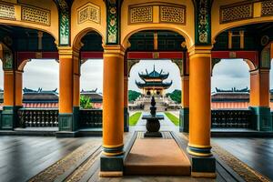 il Visualizza a partire dal il superiore di il pagoda a il reale palazzo nel Singapore. ai-generato foto