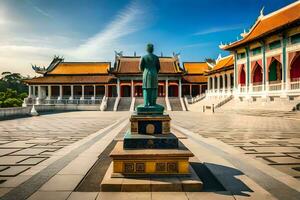 il Budda statua nel il cortile di il tempio. ai-generato foto