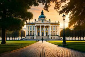 il bellissimo edificio di il Università di Breslavia nel Polonia. ai-generato foto