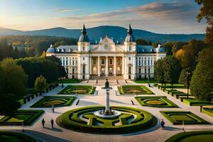 il palazzo di il re di slovenia nel il sole. ai-generato foto