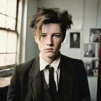 generativo ai ritratto Arthur rimbaud come un' moderno adolescente foto