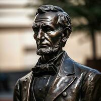 un' statua di Abramo Lincoln generativo ai foto