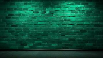 vivace verde mattone parete con ampio copia spazio foto
