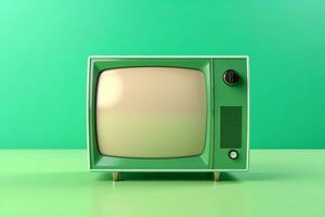 ai generato Schermo analogico vuoto vecchio impostato tv televisione emittente video obsoleto oggetto divertimento mostrare tecnologia classico Vintage ▾ orologio antico retrò attrezzatura tubo schermo foto