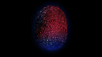 ai generato sicurezza Stampa tecnologia impronta digitale identificazione personale scanner identificazione simbolo identità sicurezza sfondo biometrico scienza crimine dito informazione digitale foto