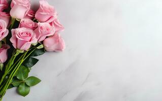rosa Rose nel vaso su bianca sfondo ai generativo foto