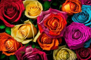 colorato Rose fiori sfondo. generativo ai foto