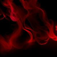 brillante Fumo. luccichio fluido. rosso colore particelle struttura dipingere onde su buio nero astratto sfondo. ai generato. foto