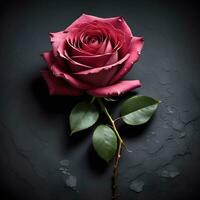 rosa Rose su un' grigio pietra sfondo. ai generativo foto