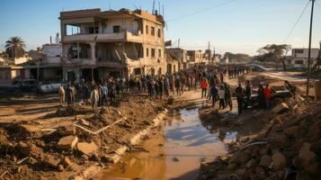 non identificato persone nel nel gaza città. Israele e Palestina guerra concetto. foto